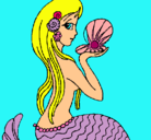 Dibujo Sirena y perla pintado por marisol00