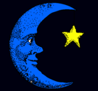 Dibujo Luna y estrella pintado por dorita32