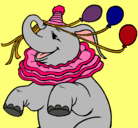 Dibujo Elefante con 3 globos pintado por elefante
