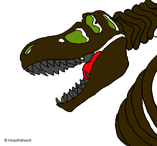 Dibujo Esqueleto tiranosaurio rex pintado por FEROMARIANA