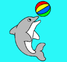 Dibujo Delfín jugando con una pelota pintado por anetaaaaaaaa