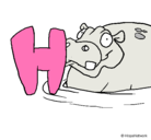 Dibujo Hipopótamo pintado por asdf