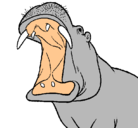 Dibujo Hipopótamo con la boca abierta pintado por jakesulli