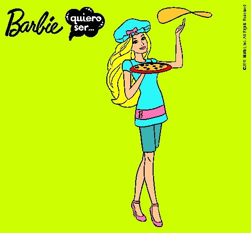 Dibujo Barbie cocinera pintado por leti11