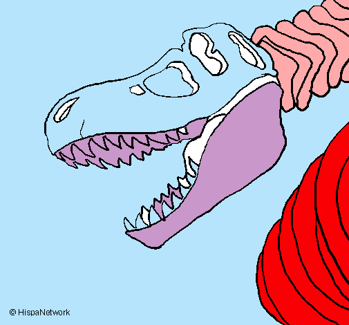 Dibujo Esqueleto tiranosaurio rex pintado por natu