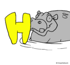 Dibujo Hipopótamo pintado por iago