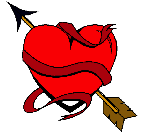 Dibujo Corazón con flecha pintado por 20samira20