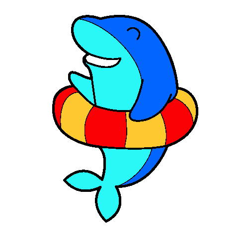 Dibujo Delfín con flotador pintado por Omar09