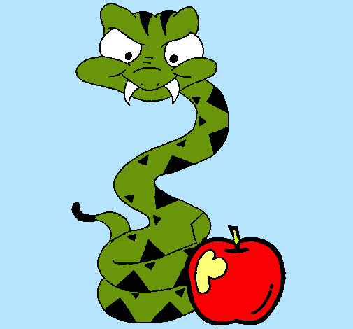 Dibujo Serpiente y manzana pintado por SheilaCF