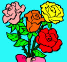 Dibujo Ramo de rosas pintado por Tiki
