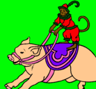 Dibujo Mono y cerdo pintado por ARDILLA