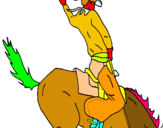 Dibujo Vaquero en caballo pintado por maxcata