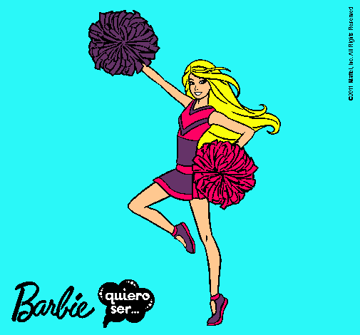 Dibujo Barbie animadora pintado por valeria05