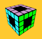 Dibujo Cubo de Rubik pintado por izaro