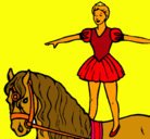 Dibujo Trapecista encima de caballo pintado por ecembilnnuet