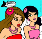 Dibujo Barbie y su amiga pintado por albamontana