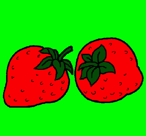 Dibujo fresas pintado por bizz