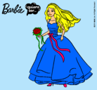 Dibujo Barbie vestida de novia pintado por lauravera