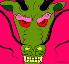 Dibujo Cabeza de dragón pintado por roxeaaaaa