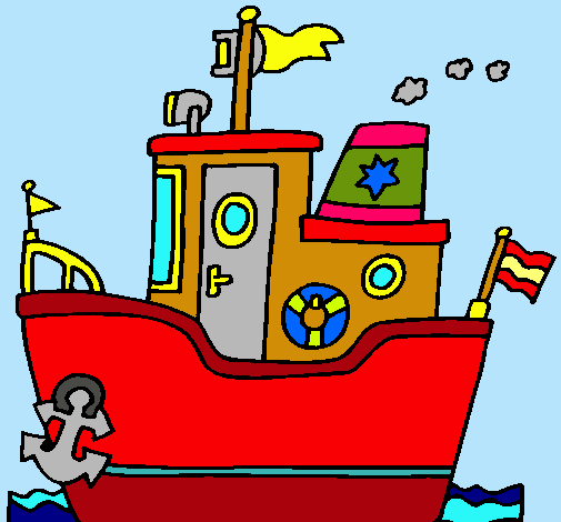 Dibujo Barco con ancla pintado por Kaska