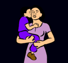 Dibujo Beso maternal pintado por amalia