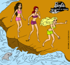 Dibujo Barbie y sus amigas en la playa pintado por SuperSweet