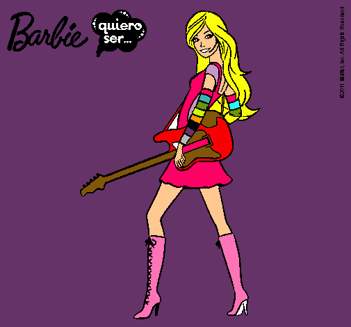 Dibujo Barbie la rockera pintado por Thiiaree