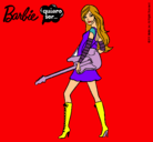 Dibujo Barbie la rockera pintado por naipí