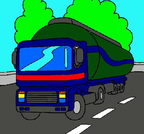 Dibujo Camión cisterna pintado por ariel