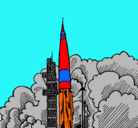 Dibujo Lanzamiento cohete pintado por reivaj