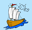 Dibujo Barco velero pintado por gabinete