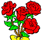 Dibujo Ramo de rosas pintado por belk