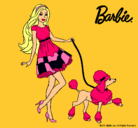 Dibujo Barbie paseando a su mascota pintado por noe_2011