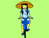 Dibujo China en bicicleta pintado por avaeacag