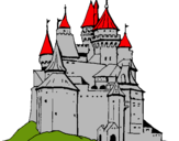 Dibujo Castillo medieval pintado por rojas