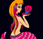 Dibujo Sirena y perla pintado por noe_2011