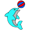 Dibujo Delfín jugando con una pelota pintado por celiapp