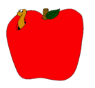 Dibujo Gusano en la fruta pintado por rikardo