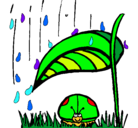 Dibujo Mariquita protegida de la lluvia pintado por Marite16