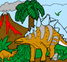 Dibujo Familia de Tuojiangosaurios pintado por chochi