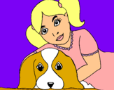 Dibujo Niña abrazando a su perro pintado por antonellan
