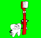 Dibujo Muela y cepillo de dientes pintado por rockstar