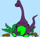 Dibujo Diplodocus sentado pintado por Barney