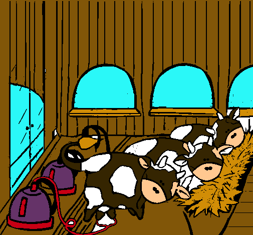 Vacas en el establo