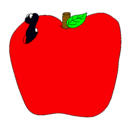 Dibujo Gusano en la fruta pintado por 2547