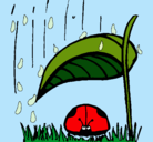 Dibujo Mariquita protegida de la lluvia pintado por MiniKagamine