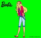 Dibujo Barbie con look casual pintado por Thiiaree