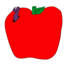 Dibujo Gusano en la fruta pintado por dan36