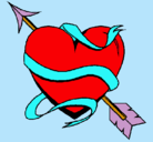 Dibujo Corazón con flecha pintado por izaro