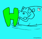 Dibujo Hipopótamo pintado por YANBO